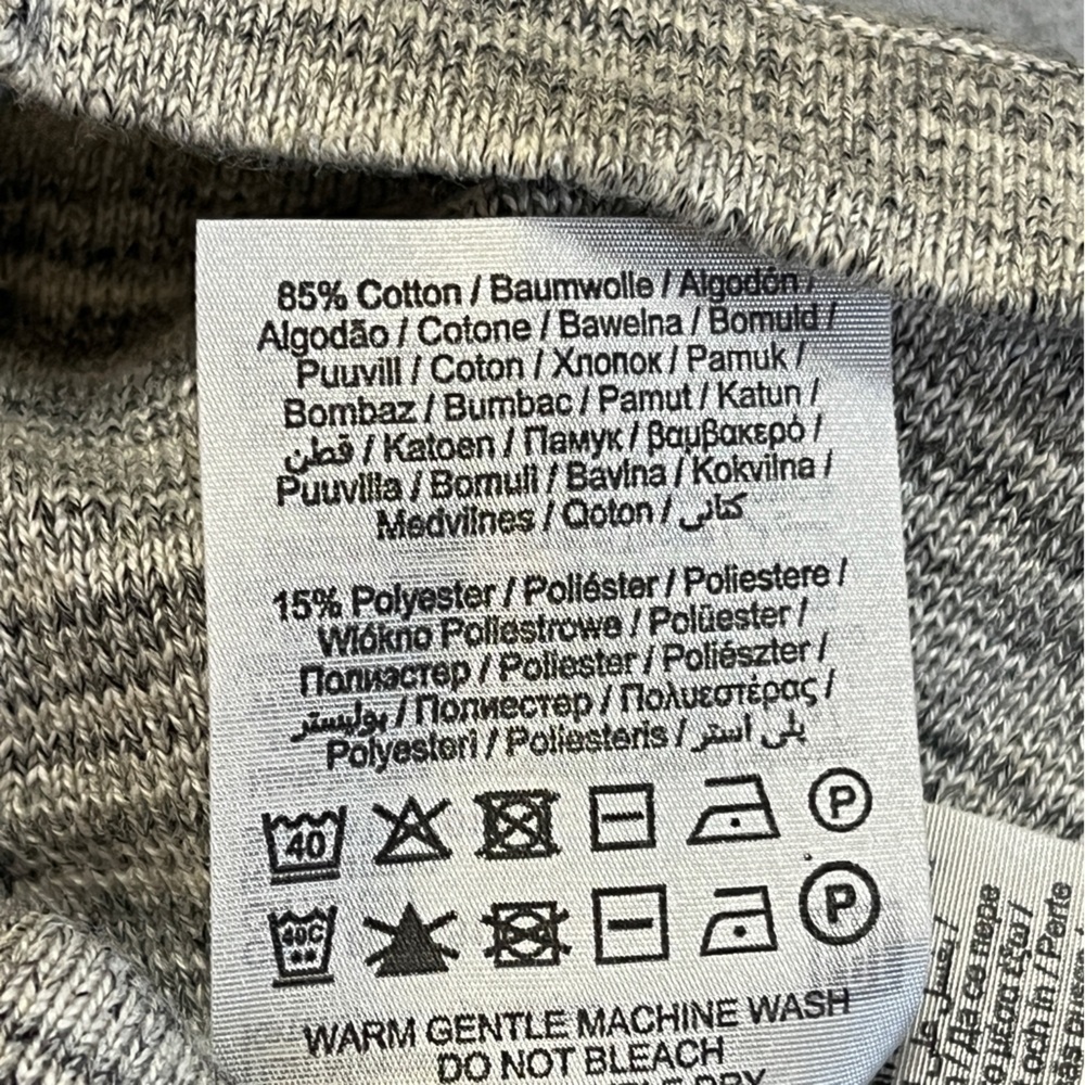 Jack & Jones Crew Roll Neck Knit Sweater Sweatshirt. Grey White Size XL #996 - Picture 7 of 8